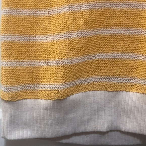 ZARA knit sleeveless oversized knit V- neck top stripes yellow size small - Picture 4 of 7